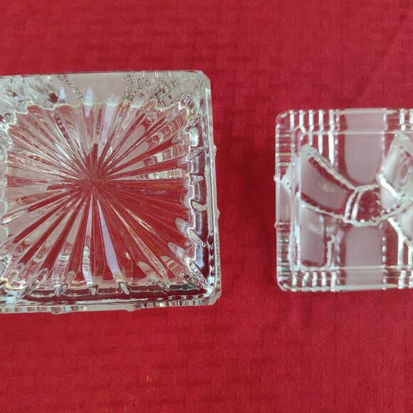 Full-Lead Crystal (24%), Made in Poland, Crystal Clear Trinket Box with Bow - Picture 6 of 7